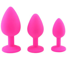 Load image into Gallery viewer, Soft Silicone Butt Plug Anal Plug Unisex Sex Stopper 3 Different Size Adult Toys for Men/Women Anal Trainer for Couples
