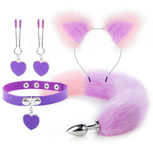 Load image into Gallery viewer, Anal Sex Toys Fox Tail Butt Plug Sexy Plush Cat Ear Headband With Bells Necklace Set Massage Sex toys For Women Couples Cosplay
