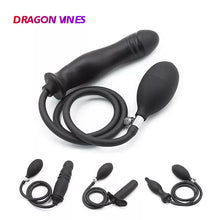 Load image into Gallery viewer, Silicone Inflatable Anal Plug Expandable Dildo Pump Butt Plugs Dilator Prostate Anus Extender Dilatador Adult Sex Toys For Women
