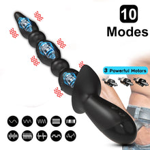 Load image into Gallery viewer, 3 motor Anal Vibrator Gay Prostate Massager Anal Beads Butt Plug Vibrator Male Masturbator Sex Toys for Women Men Adults
