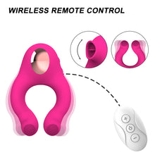 Load image into Gallery viewer, Delayed Ejaculation Vibrating Cock Ring Soft Material Sucking Licking Clit Stimulator Scrotum Penis Massager Sex Toys for Couple
