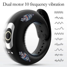 Load image into Gallery viewer, Penis Ring Vibrator Adjustable Vibrating Ring Delay Ejaculation Enlargement Erection Masturbator Adult Sex Toy For Men
