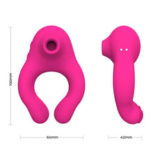 Load image into Gallery viewer, Delayed Ejaculation Vibrating Cock Ring Soft Material Sucking Licking Clit Stimulator Scrotum Penis Massager Sex Toys for Couple
