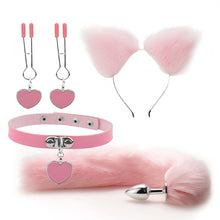 Load image into Gallery viewer, Anal Sex Toys Fox Tail Butt Plug Sexy Plush Cat Ear Headband With Bells Necklace Set Massage Sex toys For Women Couples Cosplay
