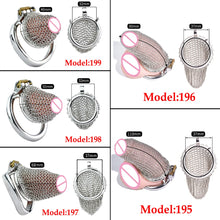 Load image into Gallery viewer, BDSM Device Metal Ventilate Chastity Cage for Male콕링 пояс верностиMesh Restraint Cock Lock Increase Air Flow Adults Sex Toys 18+
