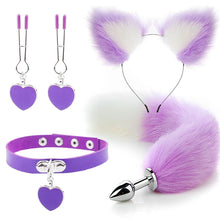 Load image into Gallery viewer, Anal Sex Toys Fox Tail Butt Plug Sexy Plush Cat Ear Headband With Bells Necklace Set Massage Sex toys For Women Couples Cosplay
